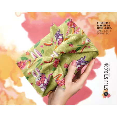 Coupon Furoshiki Lapin Printemps Vert Clair