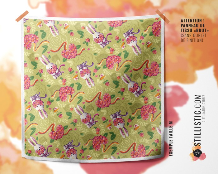 Coupon Furoshiki Lapin Printemps Vert Clair