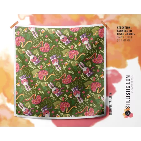 Coupon Furoshiki Lapin Printemps Vert Foncé