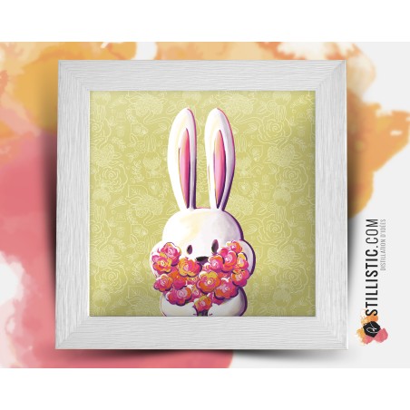 Cadre Illustration Lapin Printemps