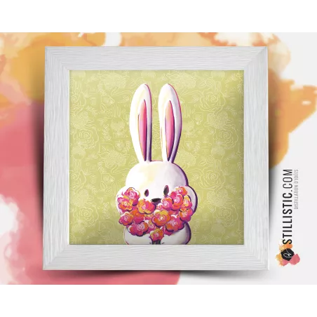 Cadre Illustration Lapin Printemps