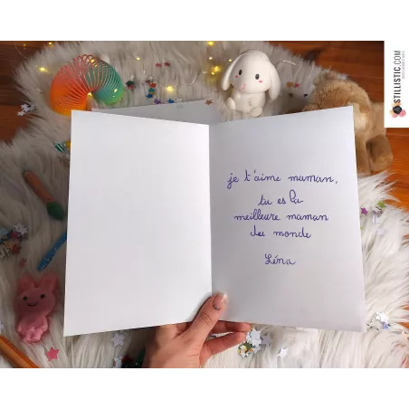 Carte fête des mères à imprimer et colorier pour enfants avec illustrations animaux