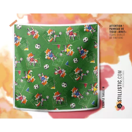 Coupon furoshiki Renard Football emballage cadeau coton éco-responsable