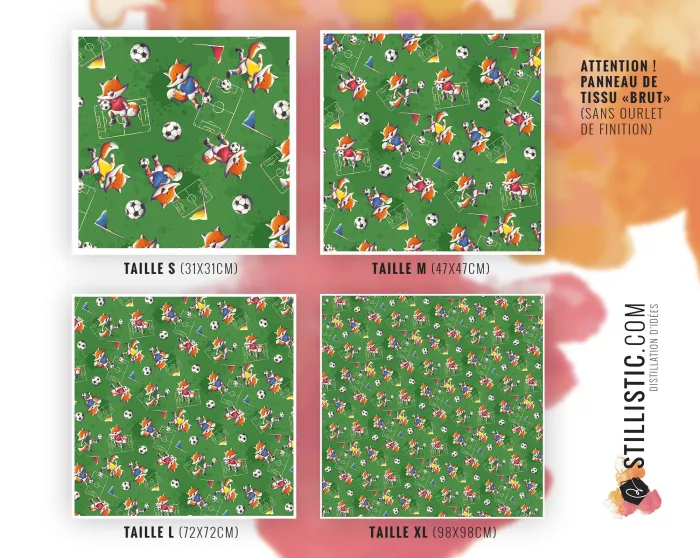 Coupon furoshiki Renard Football emballage cadeau coton éco-responsable