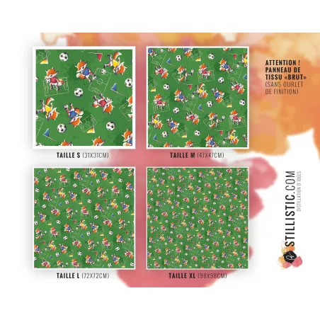 Coupon furoshiki Renard Football emballage cadeau coton éco-responsable