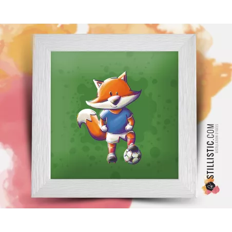 Triptyque lot de 3 Cadres Renards Football 25x25cm