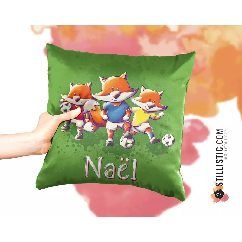 Coupon tissu Coussin de naissance Renards Football