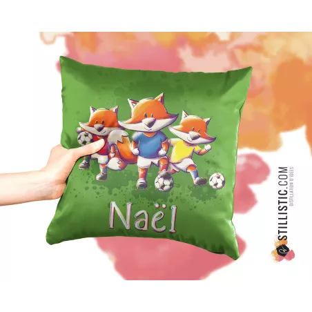 Coupon tissu Coussin de naissance Renards Football