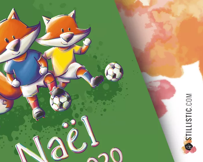 Poster de naissance Renards Football personnalisé