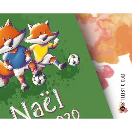 Poster de naissance Renards Football personnalisé