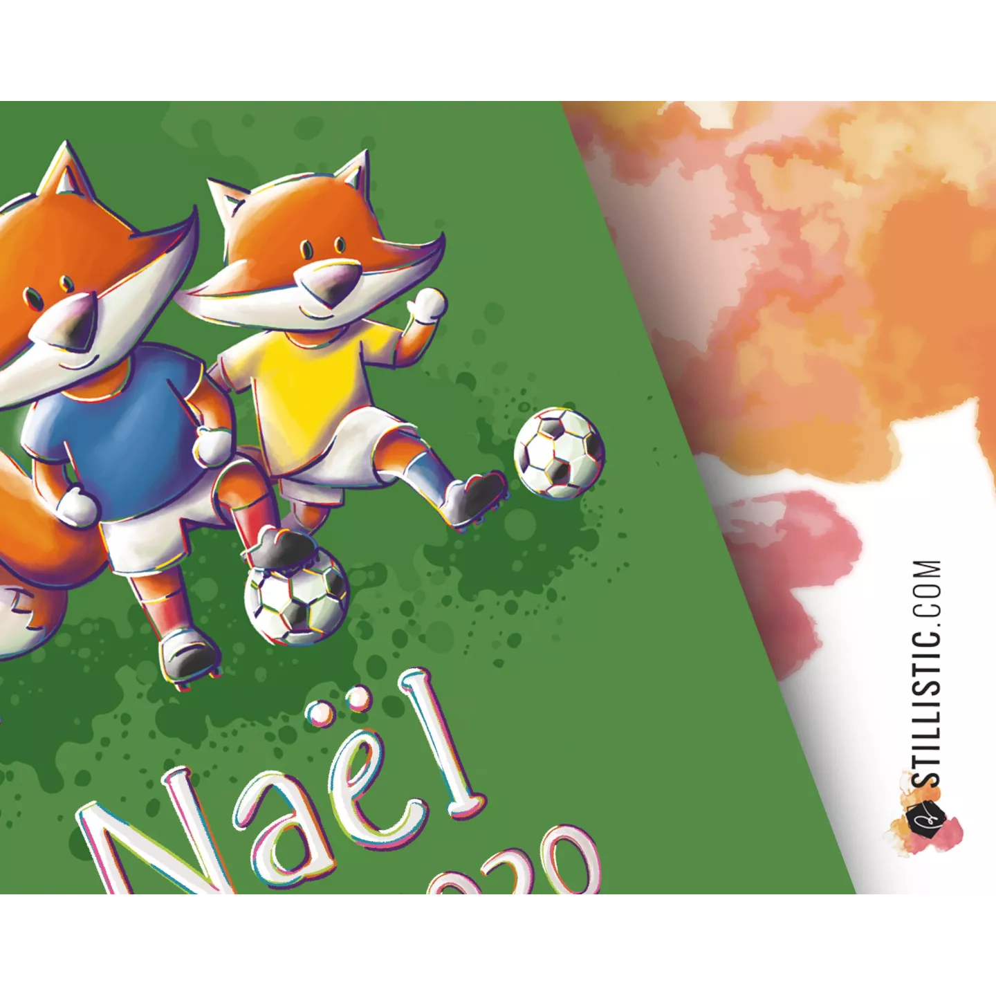 Poster de naissance Renards Football personnalisé