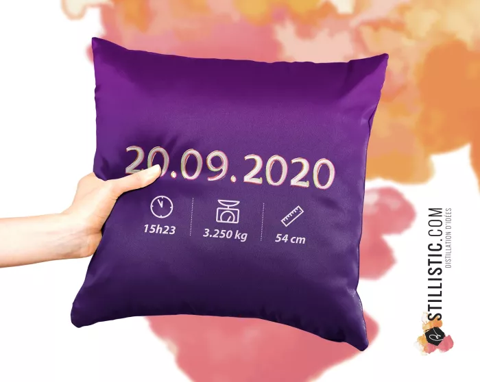 Coupon tissu Coussin de naissance Chouette Magicienne