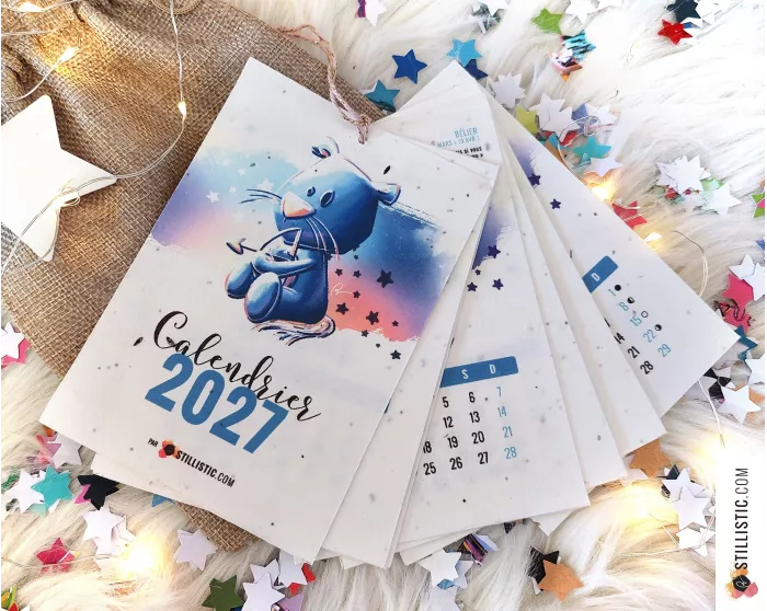 Calendrier à planter 2027 Astrologie éco-responsable papier graine ensemencé
