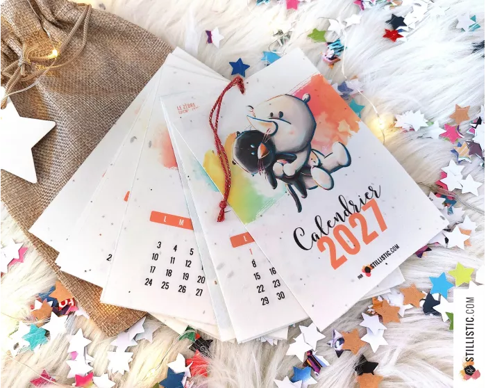 Calendrier à planter 2027 des animaux éco-responsable papier graine ensemensé