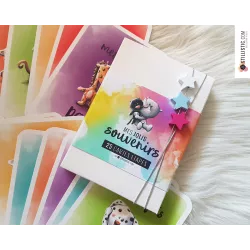 Coffret cartes étapes naissance bébé souvenirs enfants illustrations animaux