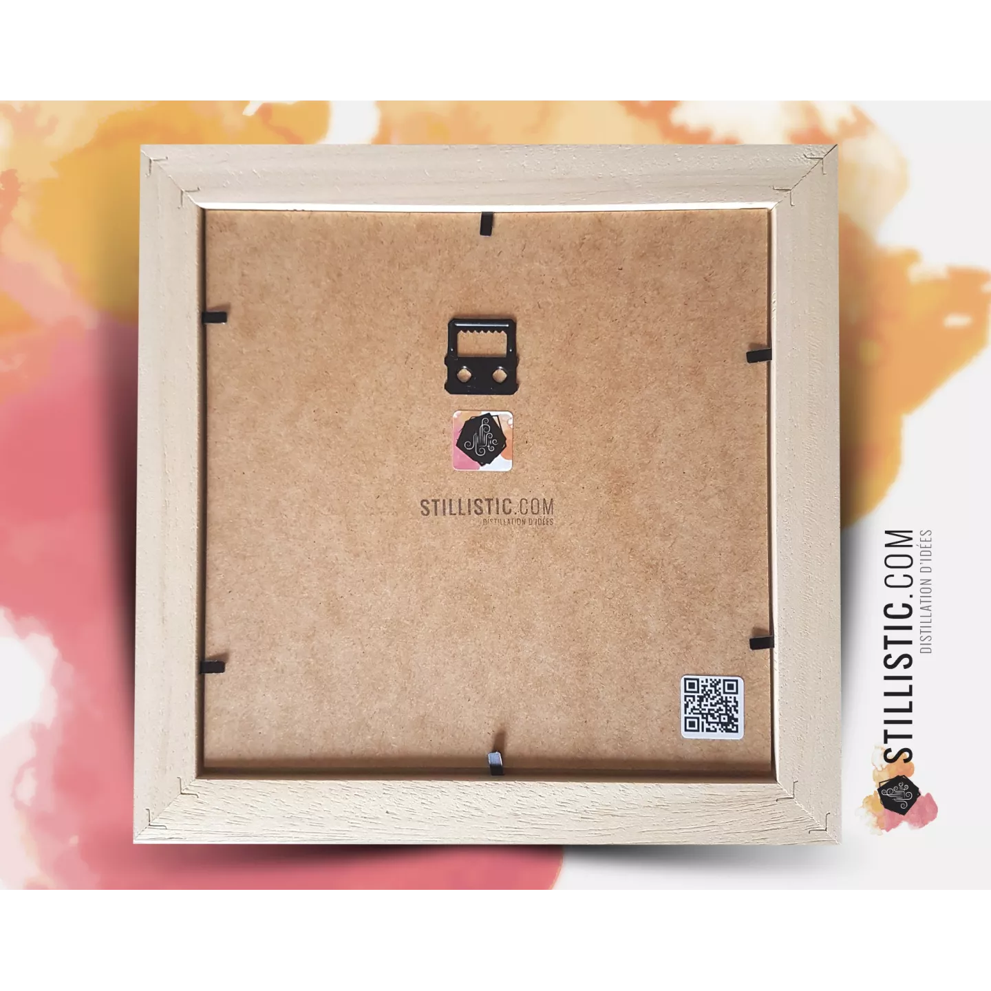 Cadre carré avec Illustration Renard et marmotte au Ski pour Chambre Enfant bébé 25x25cm