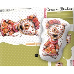 Coupon tissu Sans substances nocives pour Coussin animal (ou bouillotte sèche) souris mexicaine + hochet à coudre soi-même - cut