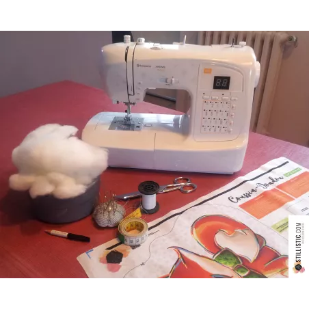 Coupon tissu Sans substances nocives pour Coussin animal (ou bouillotte sèche) souris mexicaine + hochet à coudre soi-même - cut