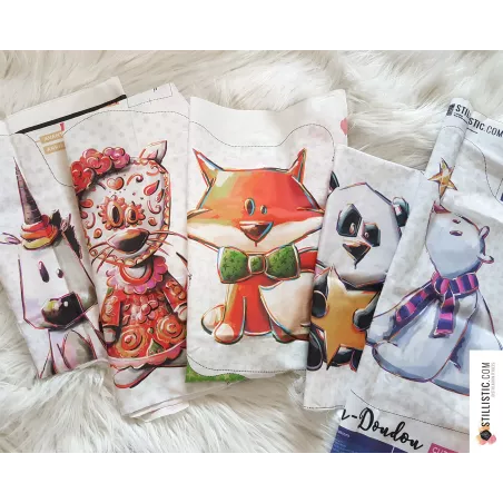 Coupon tissu Sans substances nocives pour Coussin animal (ou bouillotte sèche) souris mexicaine + hochet à coudre soi-même - cut