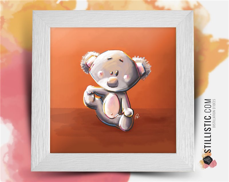 Cadre carré avec Illustration Koala pour Chambre Enfant bébé 25x25cm