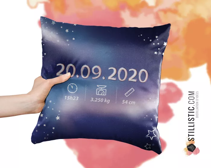 Précommande - Coupon tissu Coussin de naissance Astrologie Sans substances nocives à découper et coudre