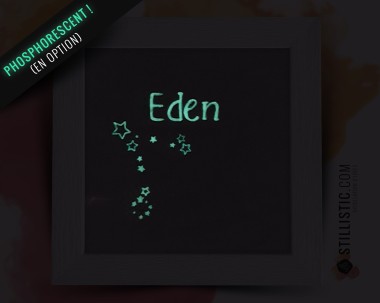 Cadre carré avec Illustration signe astrologique scorpion phosphorescent pour Chambre Enfant bébé 25x25cm