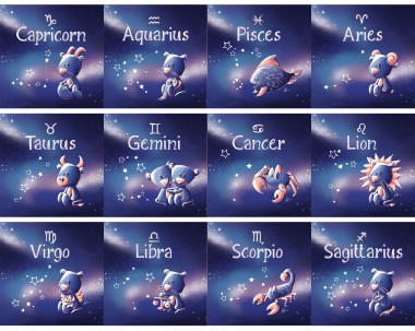 Cadre carré avec Illustration signe astrologique cancer phosphorescent pour Chambre Enfant bébé 25x25cm