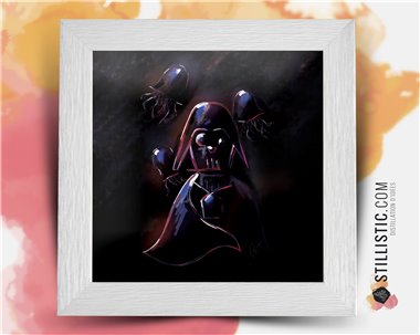 Cadre carré avec Illustration Dark Vador Méduses Star Wars pour Chambre Enfant bébé 25x25cm