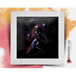 Cadre carré avec Illustration Dark Vador Méduses Star Wars pour Chambre Enfant bébé 25x25cm