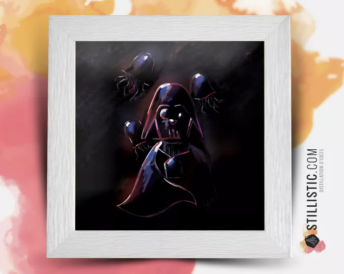 Cadre carré avec Illustration Dark Vador Méduses Star Wars pour Chambre Enfant bébé 25x25cm