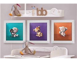 Cadre carré avec Illustration Lynx pour Chambre Enfant bébé 25x25cm
