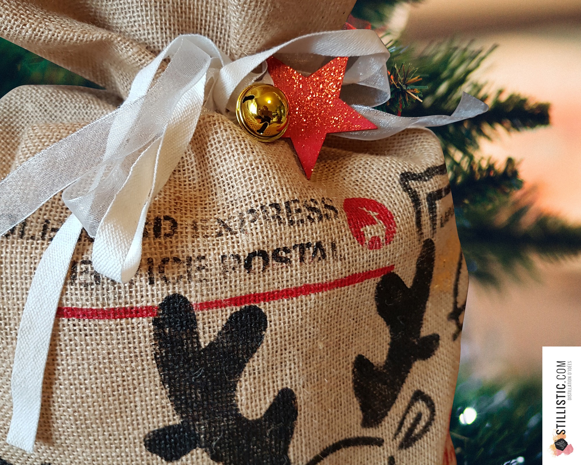 Sac de sales noel en jute
