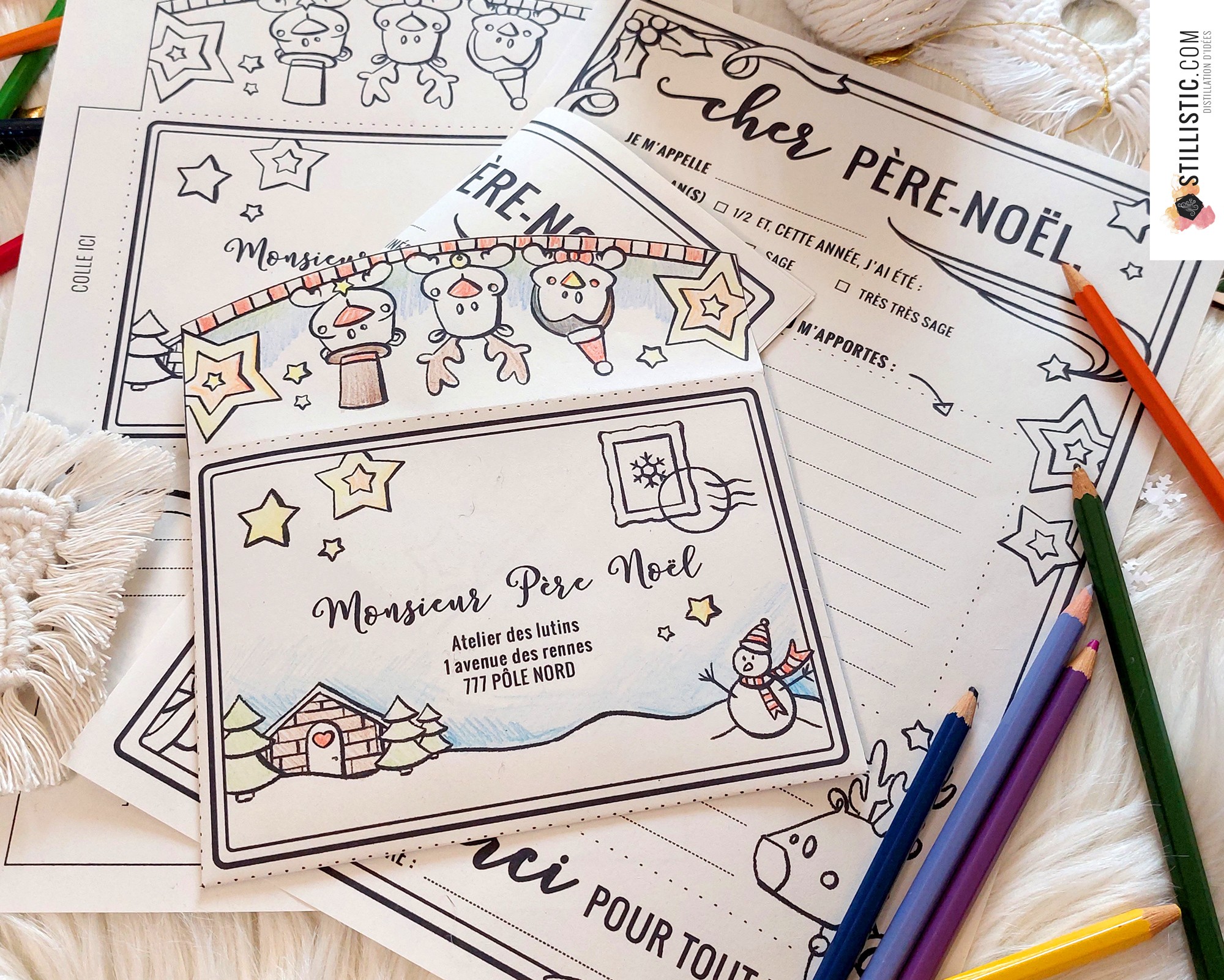 Lettre au Père Noël à imprimer et colorier pour enfants